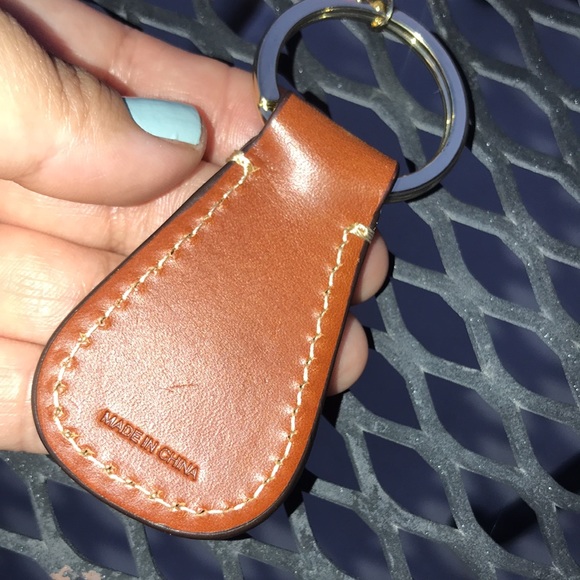 Dooney bag charm leather key fob with Handmade bead and claw clasp addition - Picture 6 of 11